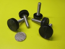 Plastic Black Stainless Thumb Screw 1" Head Dia. 5/16"-24 x 1 1/4" Length, 5 Pc
