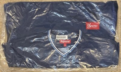 Supreme Jacquard Rib Logo Football Top Jersey Blue Size Supreme Jacquard Rib Logo Football Top Jersey Blue Size