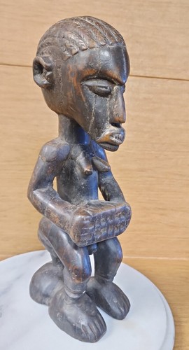 African wood carved fertility statue Congo Tribal  13.25" Kuba - Picture 1 of 11