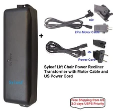 Ashley Lift Chair recliner 29V 2A Transformer w/power cord&motor cable for Okin