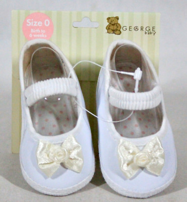 GEORGE BABY NEWBORN GIRL'S PAIR OF LT BLUE PATENT LEATHER DRESS SHOES SIZE 0 NEW