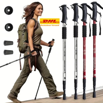MARKENLOS 1 Paar Teleskop Nordic Walking Stöcke Wanderstöcke Antischock Trekkingstöcke Alu