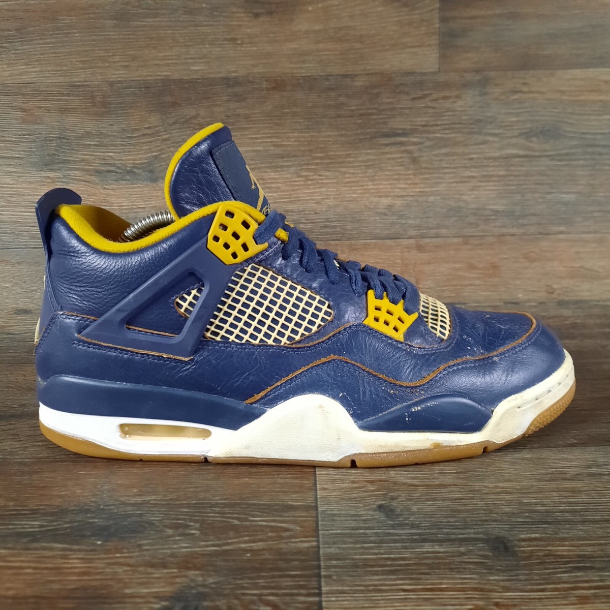 Air Jordan 4 Retro 10.5 イエロー/ネイビー Nike Air Jordan IV 4 Retro Dunk From Above Navy Gold Mens Size