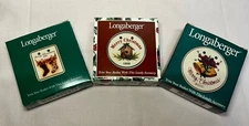 NEW Lot of 3 Longaberger Basket Ceramic Tag Tie-On Christmas 1998, 1999, & 2000