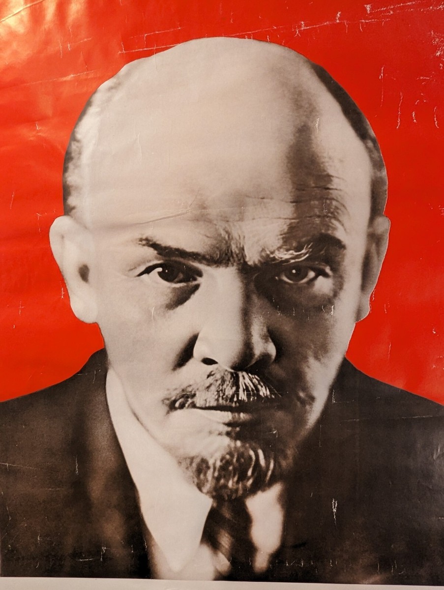額装品/Apparition of Lenin/ダリ/ポスター 1985 original Soviet Propaganda POSTER - dictator Lenin