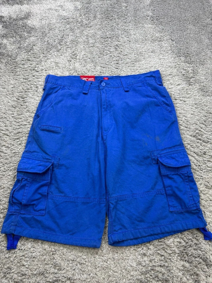 Pantalones Cortos Jordan Craig Carga Hombres 38x11 Azul Suelto Ripstop Senderista Patinador Rencor Y2K Foto 2 de 4