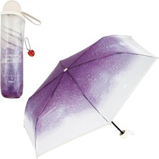 Tabi suru Kissa Wpc. Cream Soda Folding Vinyl Umbrella 53cm Purple New