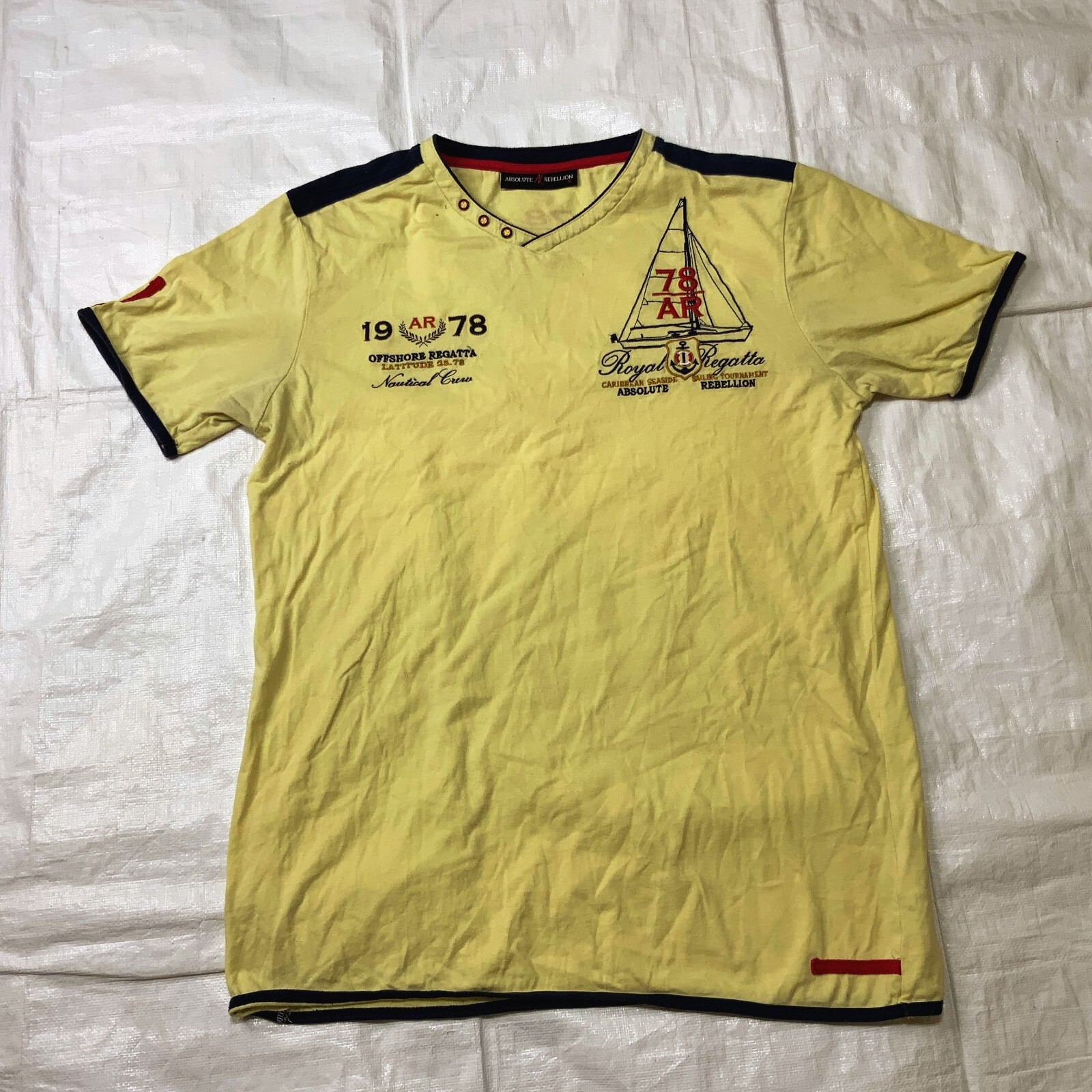 ABSOLUTE REBELLION Mens 1978 Royal Regatta TShirt Ye… Gem