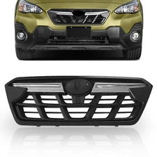 For 2021-2023 Subaru Crosstrek Front Bumper Grille Grill Silver&Chrome Trim