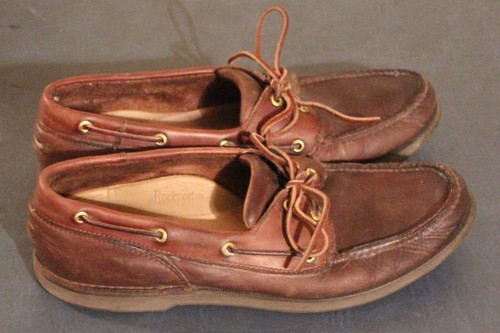Rockport Mens Brown Leather Boat Deck 