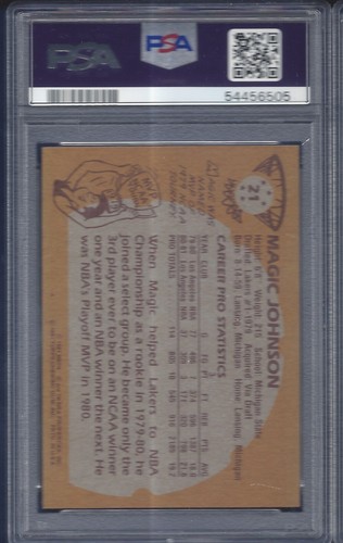 LOTTO DUE 1981 TOPPS #4 21 LARRY BIRD MAGIC JOHNSON PSA 8 NM-MT NUOVE CUSTODIE PSA - Foto 4 di 6