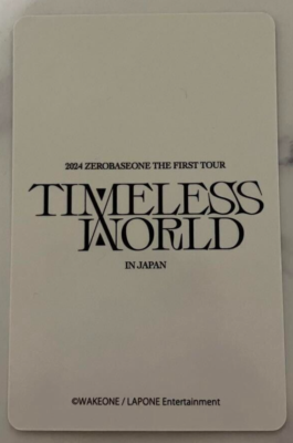 ZB1 ZEROBASEONE THE FIRST TOUR TIMELESS WORLD JAPAN Purchase Bonus