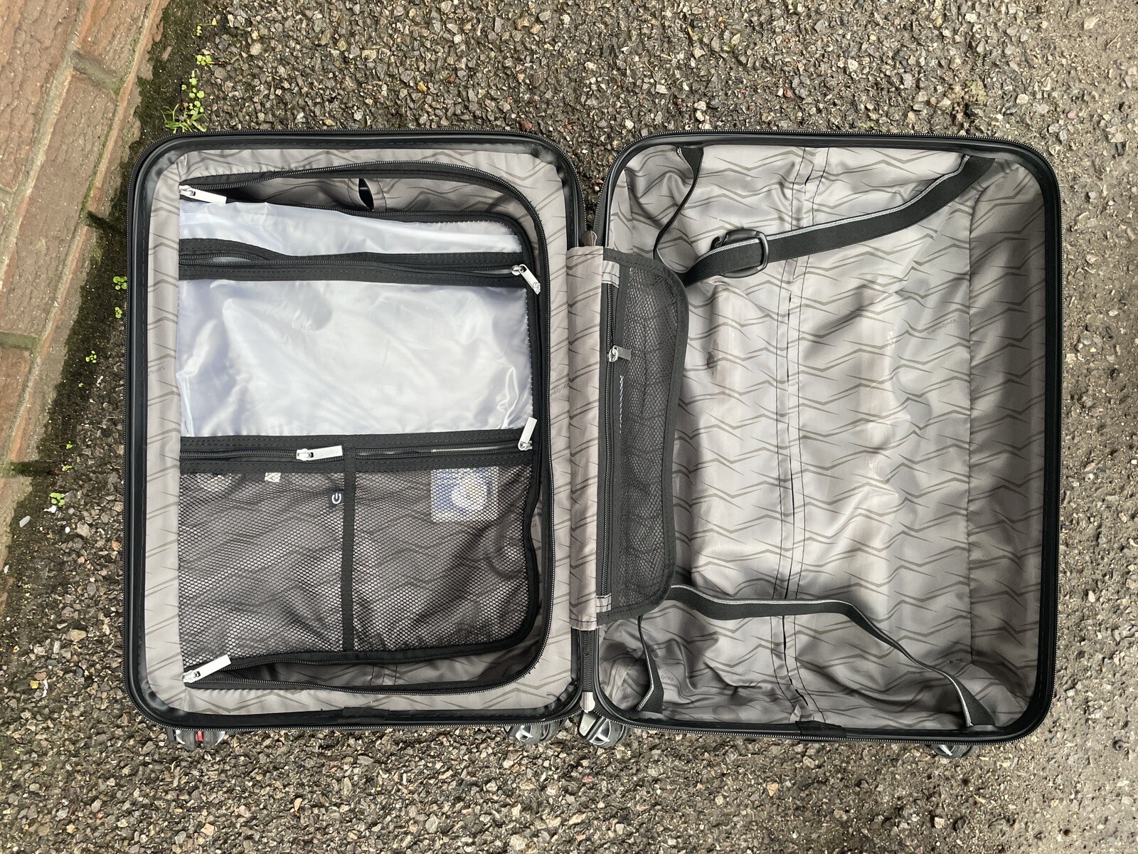 ⭐SAMSONITE ENDURE SMALL 55CM SPINNER HARD CASE BLACK CABIN CARRY ON USB USED⭐ eBay