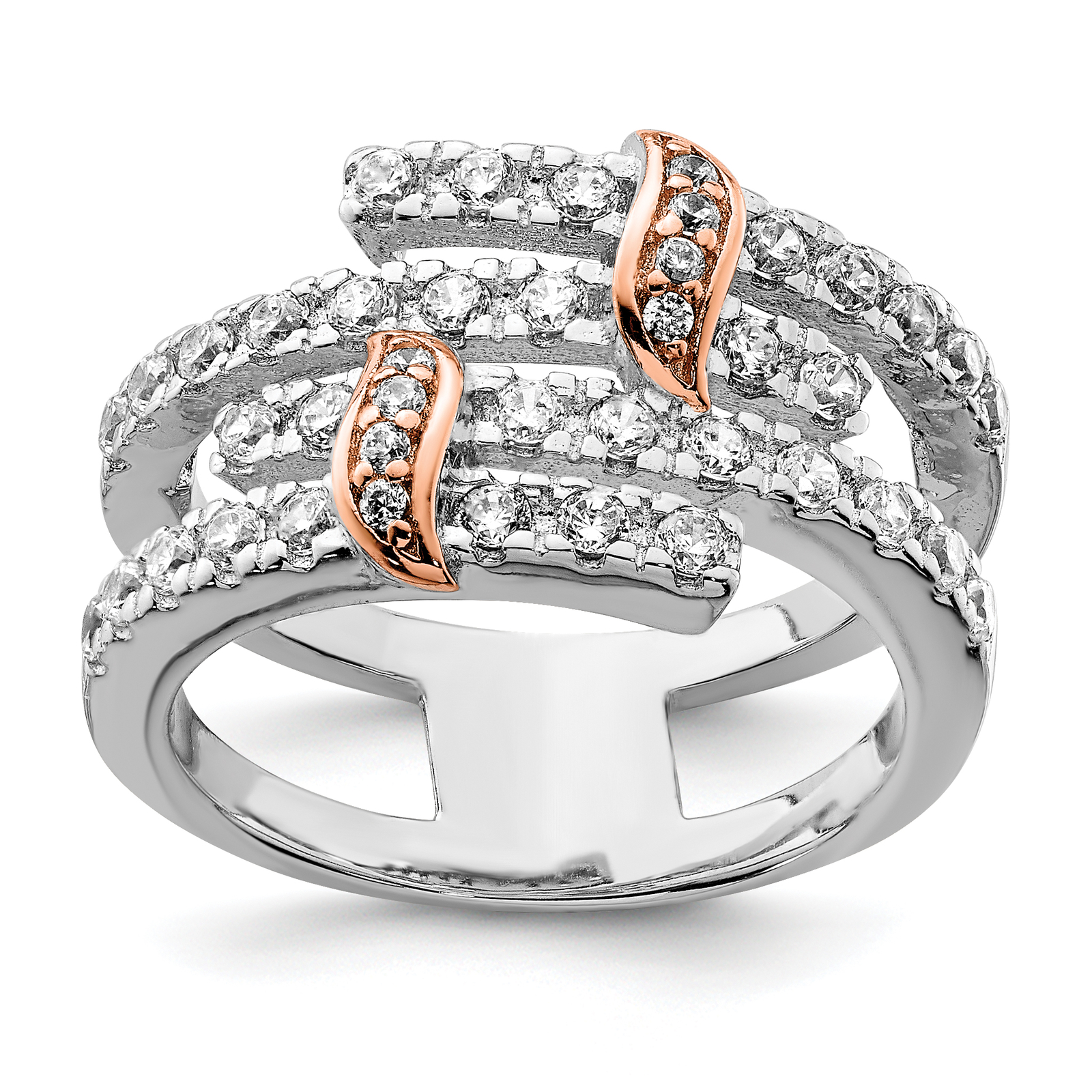 Sterling argentoo e rosa Vermiglio Lucidato Zirconi Zirconi Zirconi Anello QR2078 8065c7 Sterling argentoo e rosa Vermiglio Lucidato Zirconi Zirconi Zirconi Anello QR2078 8065c7