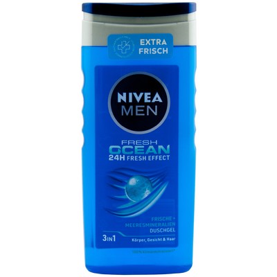 Nivea Duschgel FRESH OCEAN 1 x 250ml 3in1 für Körper, Gesicht & Haar 24H Frische