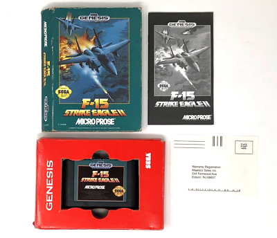 F-15 Strike Eagle II (Sega Genesis, 1993) F15 2 Complete w/Manual