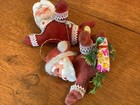 Vintage Flocked Flying Lady And Santa With Package — photo 8
