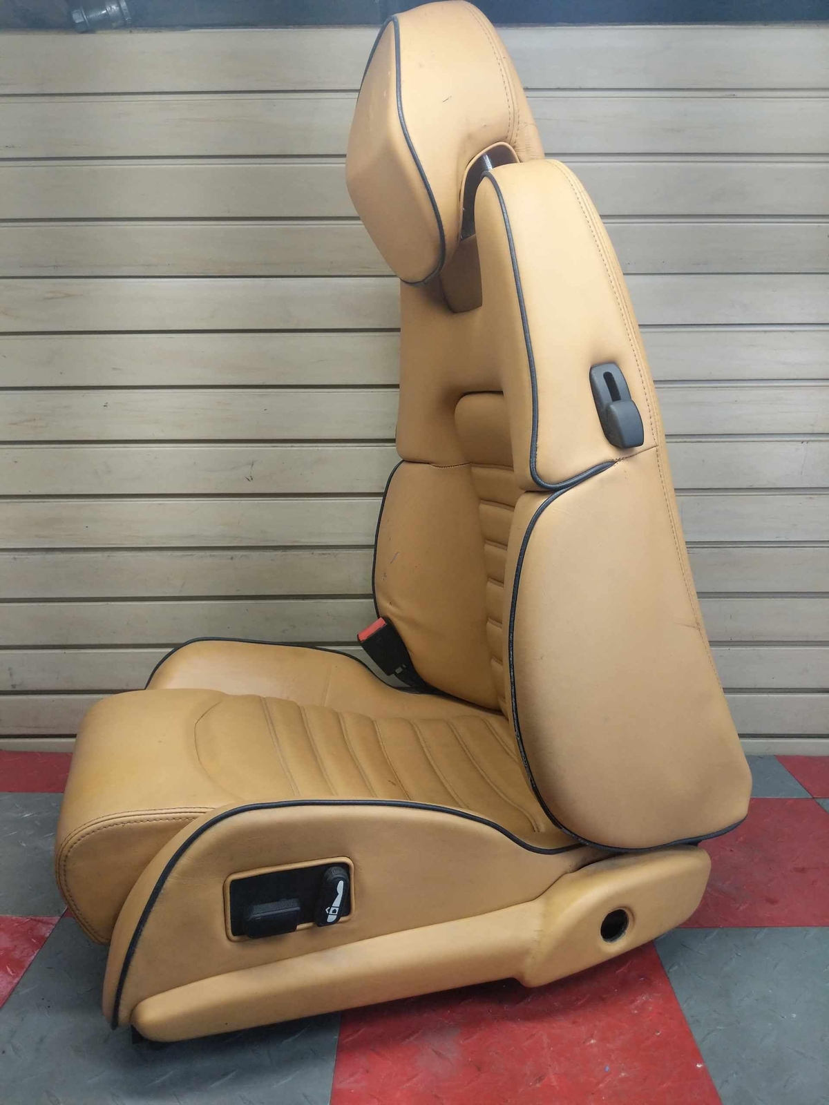 2001 Ferrari 360 Spyder OEM Driver Left Front Seat Beige Tan Blue Stitching