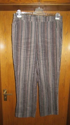 BIG SIZE Damenfeincordhose mit Stretch olivtöne gestreift Gr L - Bild 1 von 2