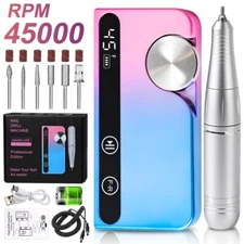 45000RPM Rechargeable Electric Nail Drill Machine Pro Portable Manicure Pedicure
