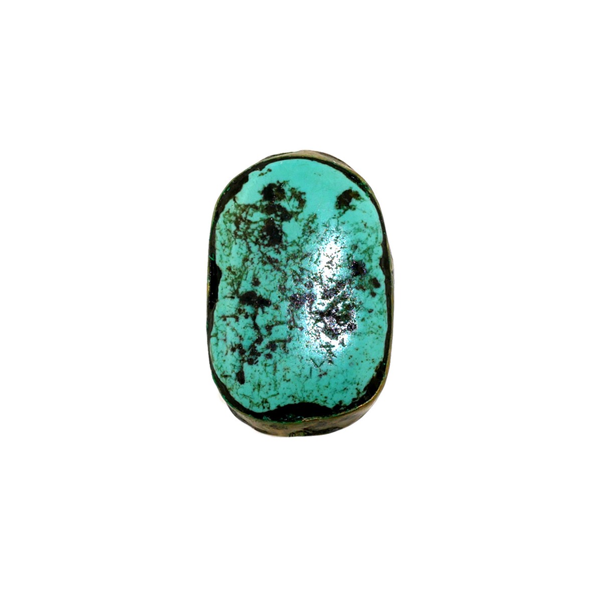 2460) Antique Tibetan Turquoises Set in Brass | eBay