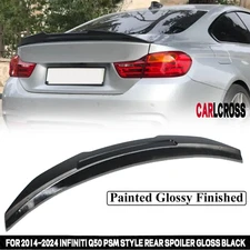 For Infiniti Q50 2014-2024 Rear Trunk Spoiler Boot Wing Lip Glossy Black