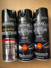 3 cans Minwax Fast Drying Polyurethane Spray Protective Wood various Finish