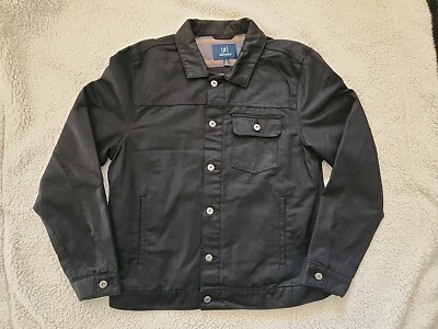 Trucker Jacket MEDIUM (38/40)  Slick Black Soot Color 2 Pocket Flannel Lined Nwt