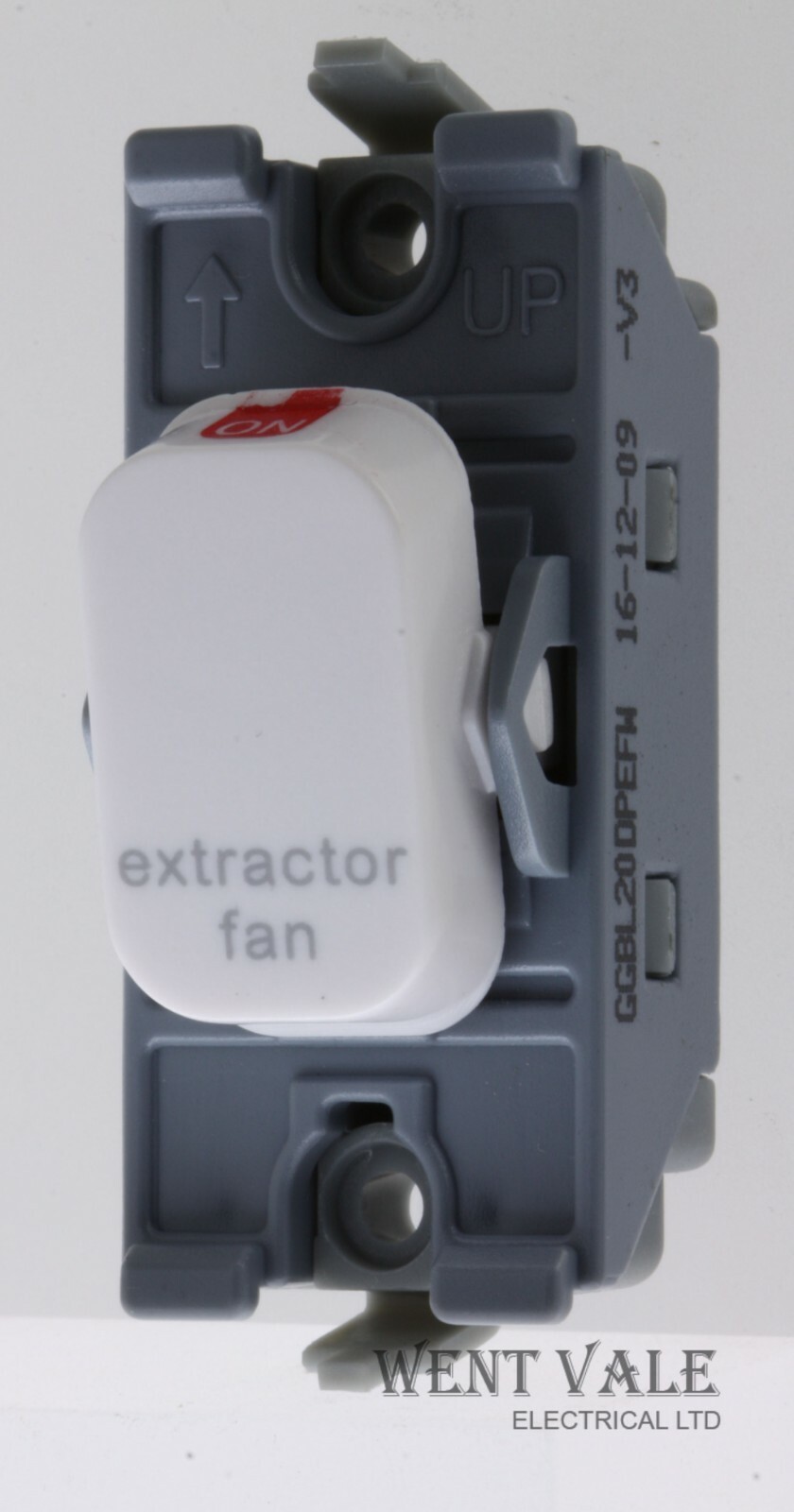 Schneider Lisse Moulded Range - GGBL20DPEFW - 20a D/Pole Grid Switch Extract Fan