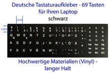 Deutsche Tastaturaufkleber HP Laptop Tastatur Aufkleber Notebook blk. 69 Tasten
