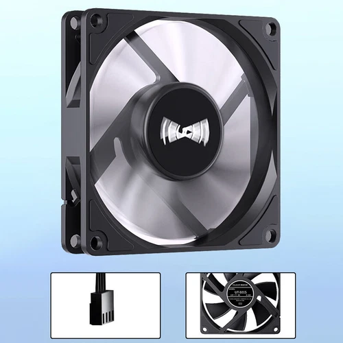 Teucer UT-8015 8CM Chassis Fan Slim 12V/4Pin PWM PC Case Cooling Ventilator