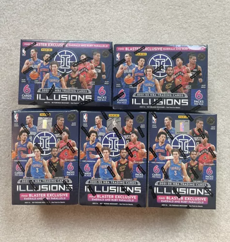 2021-22 Panini Illusions Basketball Blaster Box Lot (x5) FACTORY SEALED🏀RC AUTO