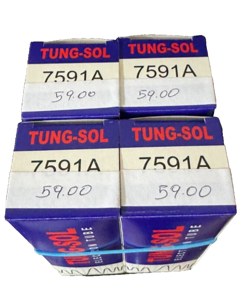 (4)  Tung-Sol Platinum Factory Matched  Quad 7591A  7591 Tubes - For Tube Amps