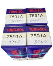 (4)  Tung-Sol Platinum Factory Matched  Quad 7591A  7591 Tubes - For Tube Amps