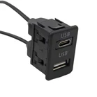 Type-C USB Port Panel Interface Extension Cable Adapter For Car Dash Flush Mount