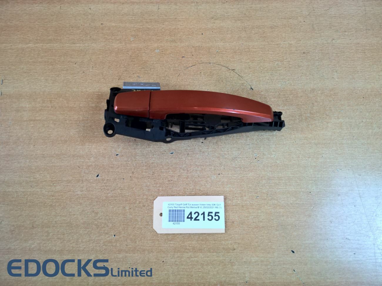 Manija de Puerta Exterior Trasero Izquierdo 50K GU1 Curry Rojo Henna Meriva Opel
