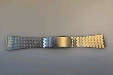 Vintage Watch Flared Band Clasp Hong Kong Stainless Steel 18mm Bracelet