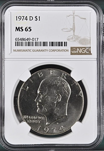 1974-D $1 Eisenhower  Dollar NGC MS65   6548649-017