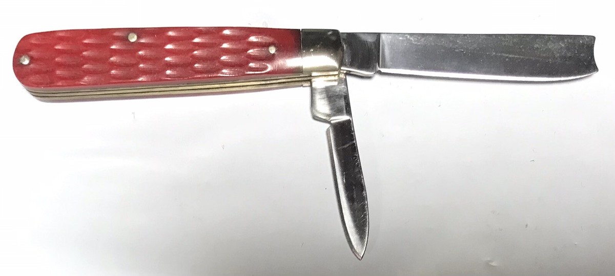 BOKER TREE BRAND 2 Blade Red Jigged Bone Handle 3” Closed NO