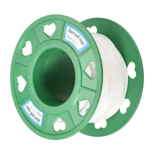 Recoil start Rope 2.7mm 3/32 Inch Dia 60m 196ft Pull Cord White for Lawn Mower