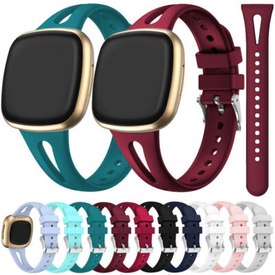 Für Fitbit Sense 2/Versa 3 4 2 SE Armband Sport Silikon Ersatzband Uhrenarmband