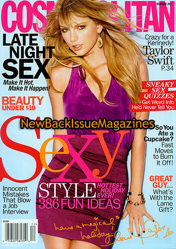 Cosmopolitan 12/12,Taylor Swift,Late Night Sex,December 2012,RARE