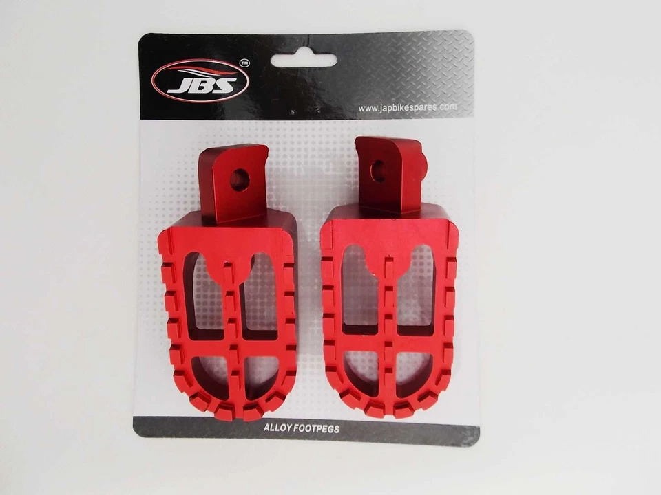 YAMAHA MX175 79-81 JBS RED CNC BILLET ALLOY FOOT PEG SET PAIR FOOTPEGS REST - Image 4 of 4
