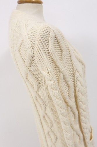 GAP Alpaca Wool Blend Knitted Cardigan Cable Knit Longer Length Cream M VGC A77 - Picture 5 of 14