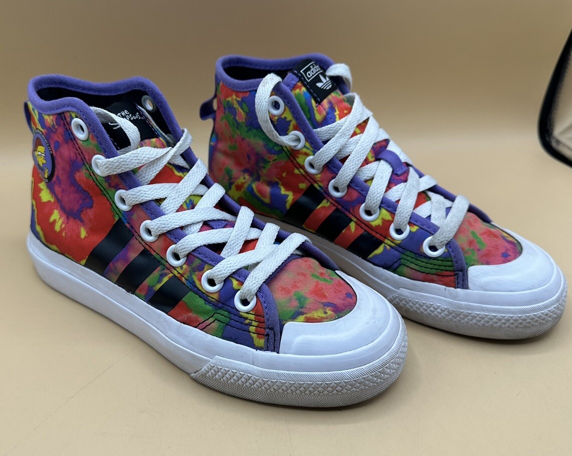 Adidas Simpsons Kids Shoes Nizza Hi Top Tie Dye Lisa