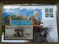 Litauen 10 Litu 1991 Banknotenbrief Banknote Notenbrief aller Welt