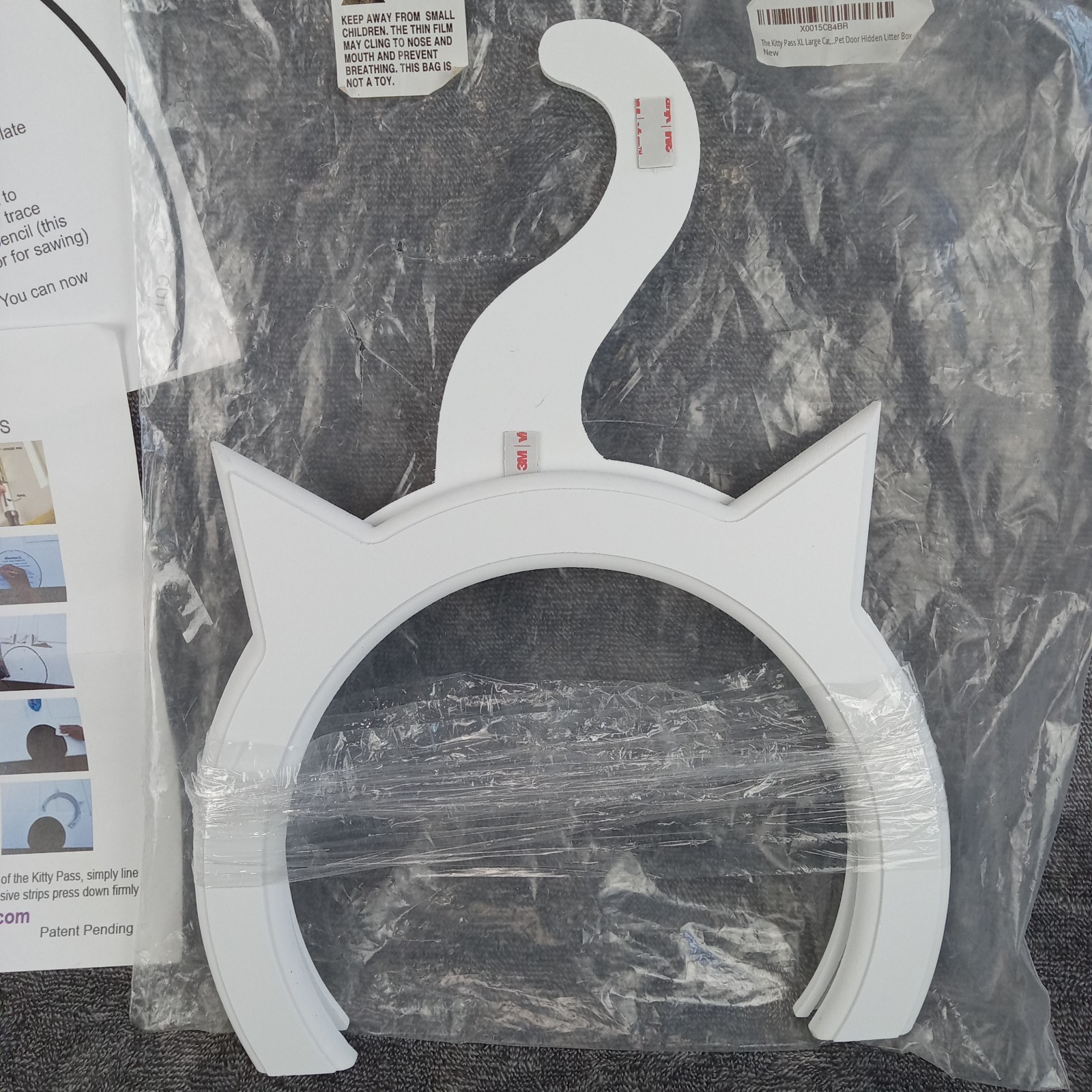 The Kitty Pass XL Large Cat Door for Hidden Litter Box Access White New Open Box