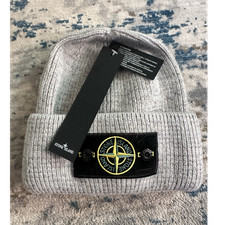 Stone Island Wollmütze aus Wolle grau Herren...