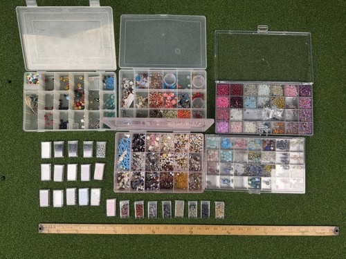 Over 6.5 LB Huge Jewelry Making Bead Lot Organizers Glass Seed Beads Findings