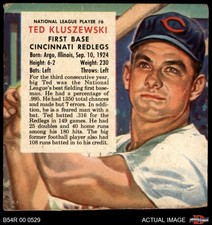 1954 Red Man #6 Ted Kluszewski No Tab  Reds 1.5 - FAIR